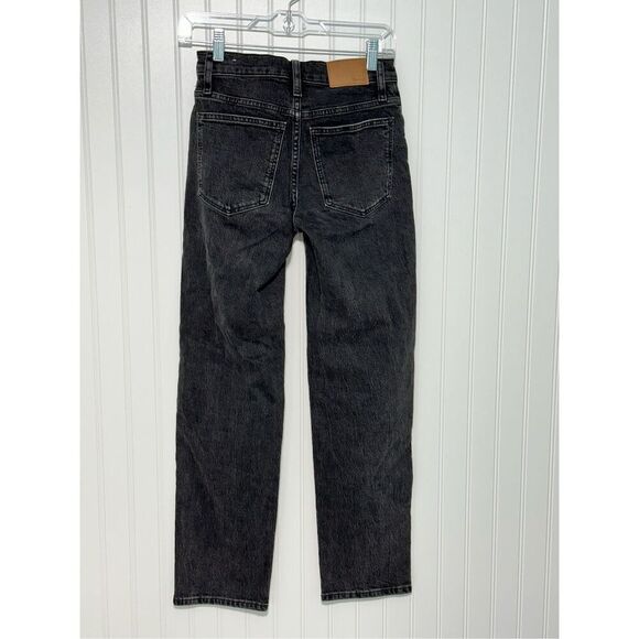 Madewell Women's Mid-Rise The Perfect Vintage Straight Jeans Black Denim Size 23 - Picture 6 of 14